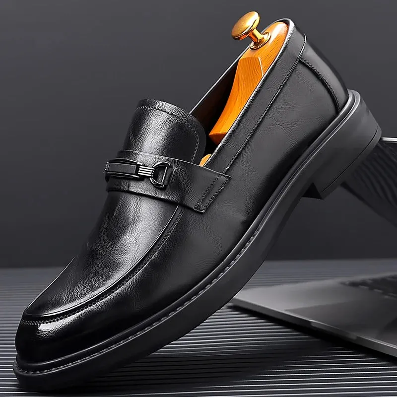 Aidase Luxury Brand Leather Men Shoes for Wedding Formal Oxfords Business Casual Office Work Shoes Men Classic Men's Pointy Dress Shoes