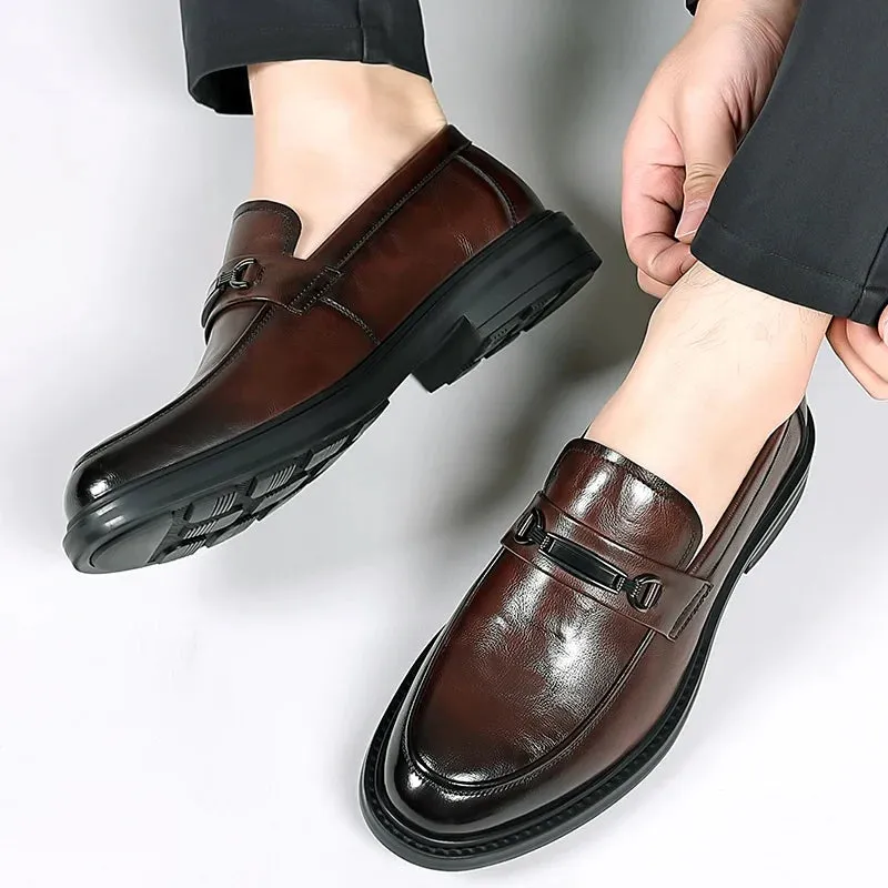 Aidase Luxury Brand Leather Men Shoes for Wedding Formal Oxfords Business Casual Office Work Shoes Men Classic Men's Pointy Dress Shoes
