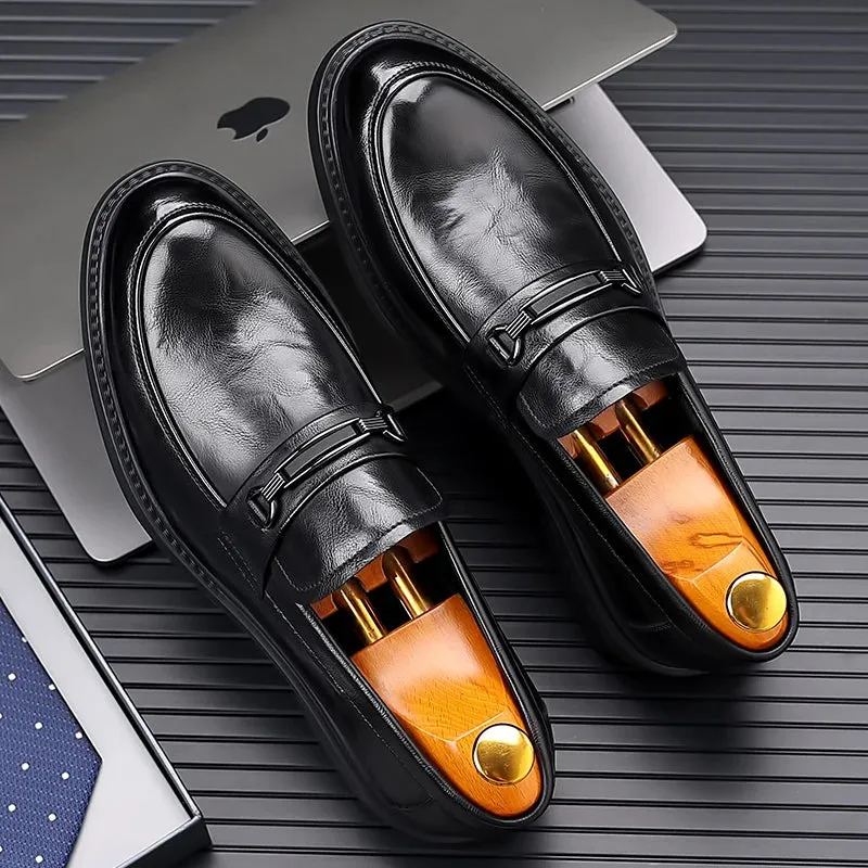 Aidase Luxury Brand Leather Men Shoes for Wedding Formal Oxfords Business Casual Office Work Shoes Men Classic Men's Pointy Dress Shoes