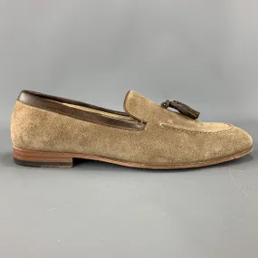 ALEXANDER MCQUEEN Size 9 Tan Suede Slip On Brown Tassel  Loafers