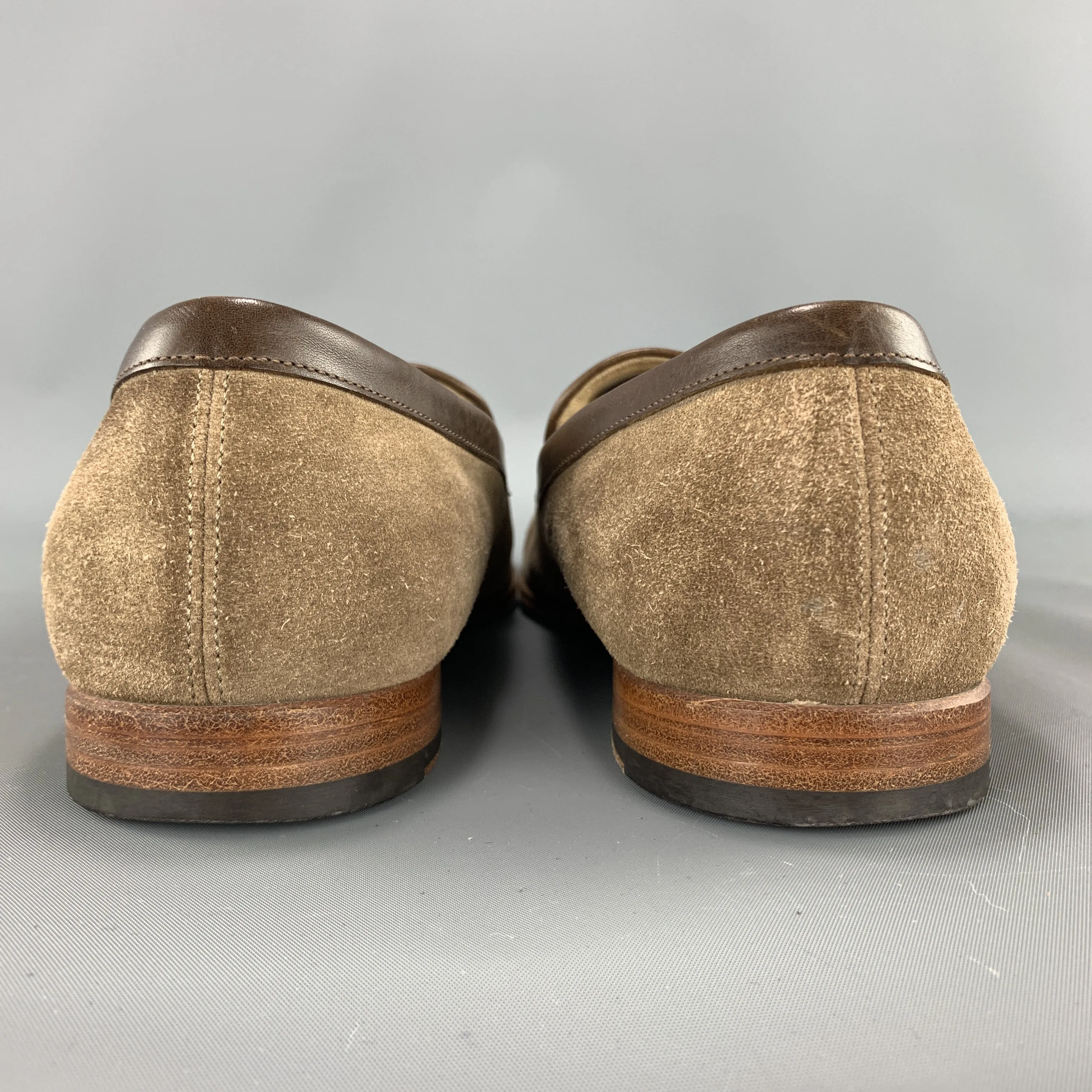 ALEXANDER MCQUEEN Size 9 Tan Suede Slip On Brown Tassel  Loafers