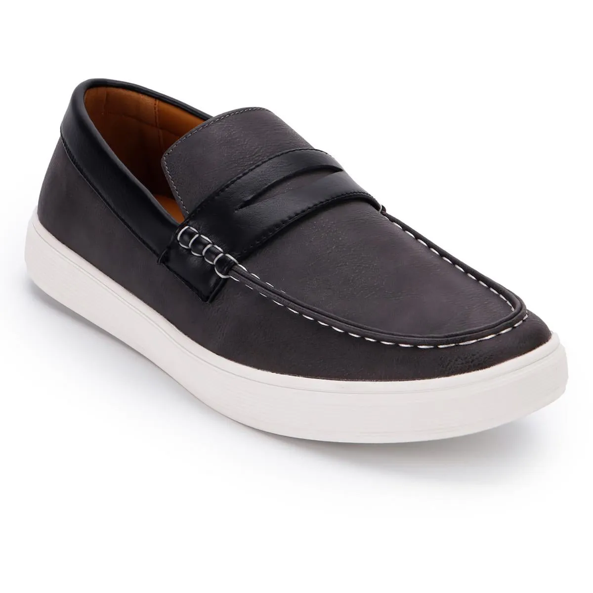 Aston Marc Mens Faux Leather Slip-On Loafers
