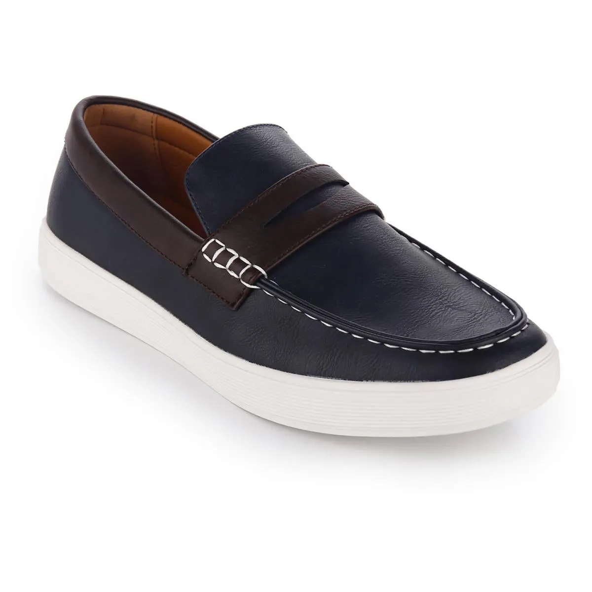 Aston Marc Mens Faux Leather Slip-On Loafers