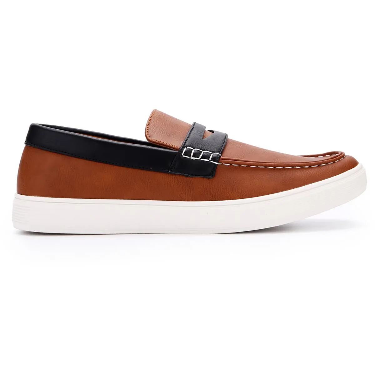 Aston Marc Mens Faux Leather Slip-On Loafers