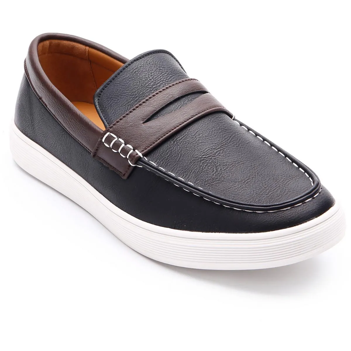 Aston Marc Mens Faux Leather Slip-On Loafers