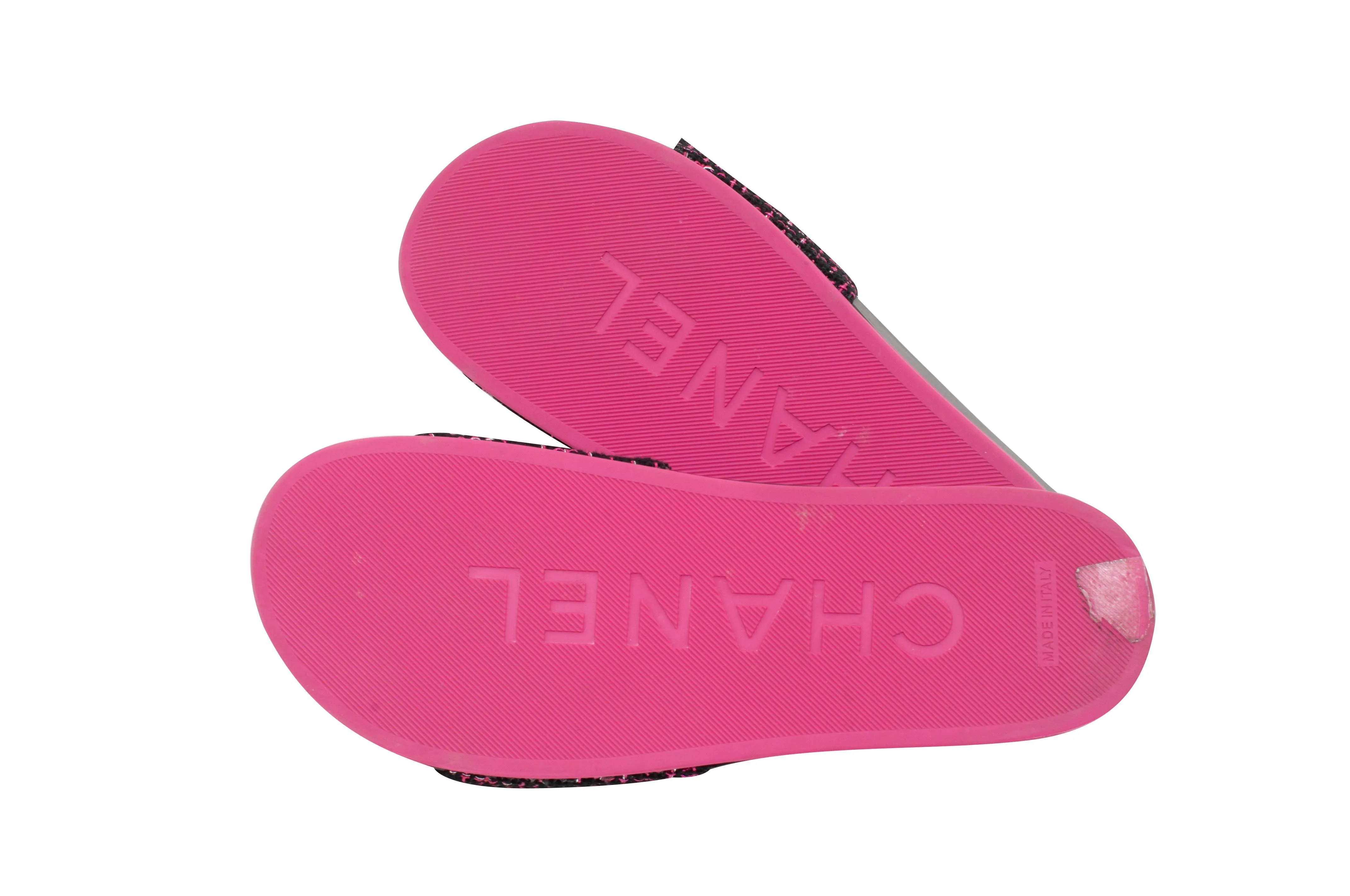 Black Pink Mules