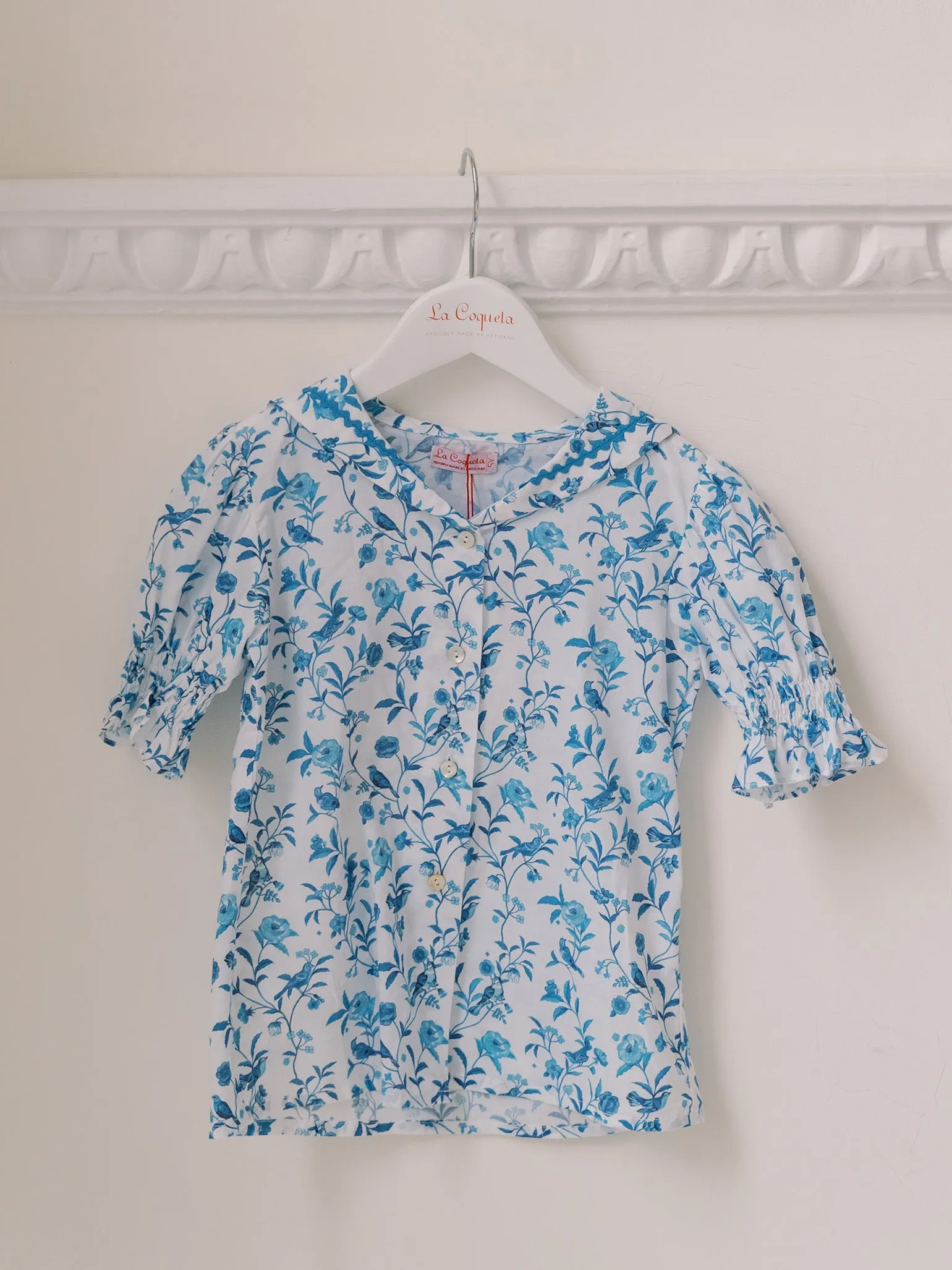 Blue Bird Floral Georgina Girl Shirt