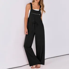Boho Wide Leg Jumpsuit –Romper with Pockets