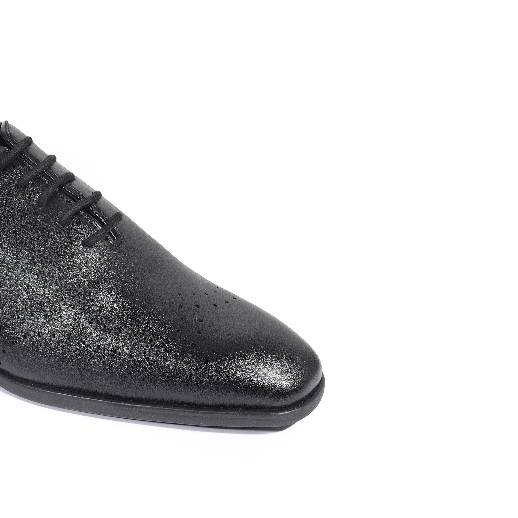 Brutus Black  Wholecut Oxfords