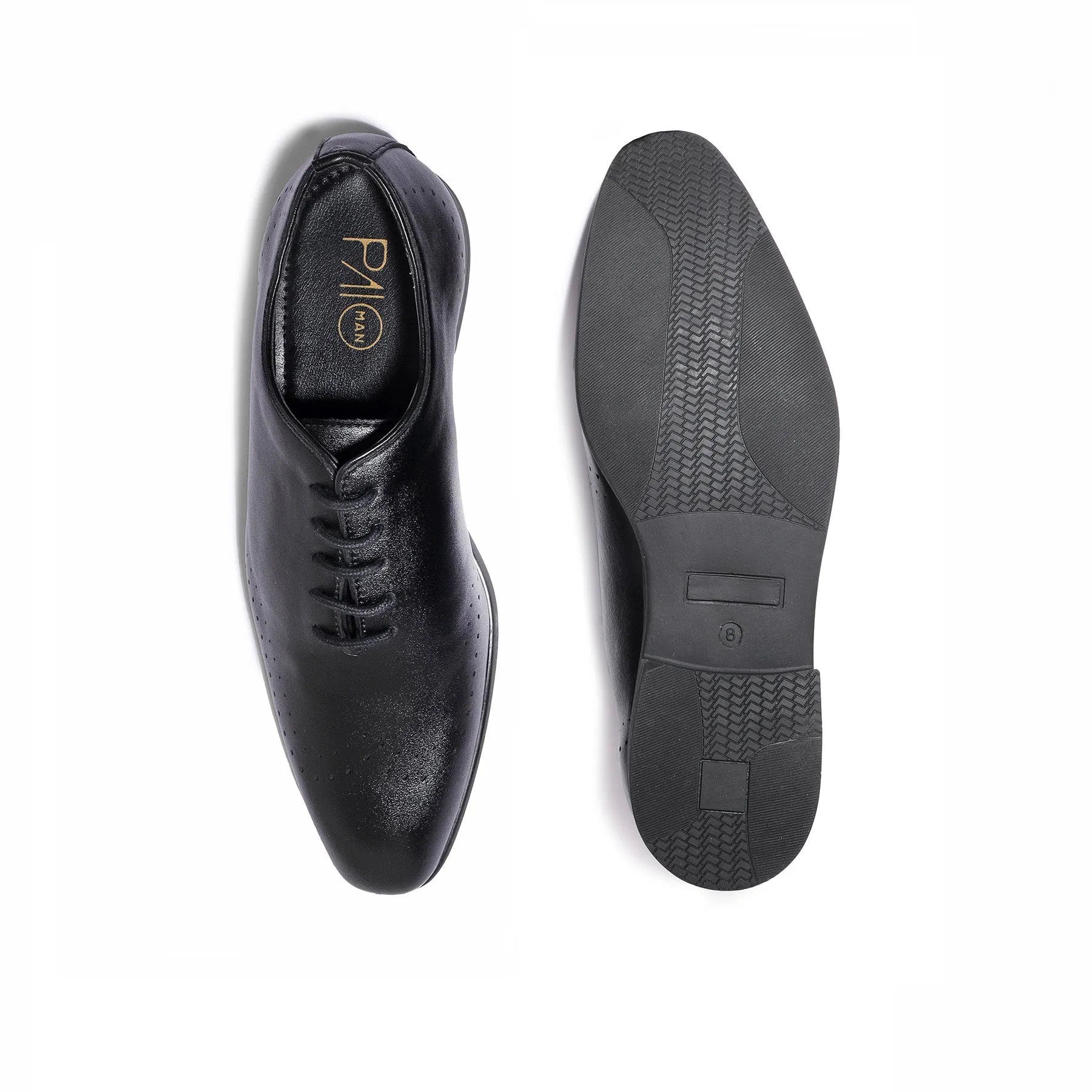 Brutus Black  Wholecut Oxfords