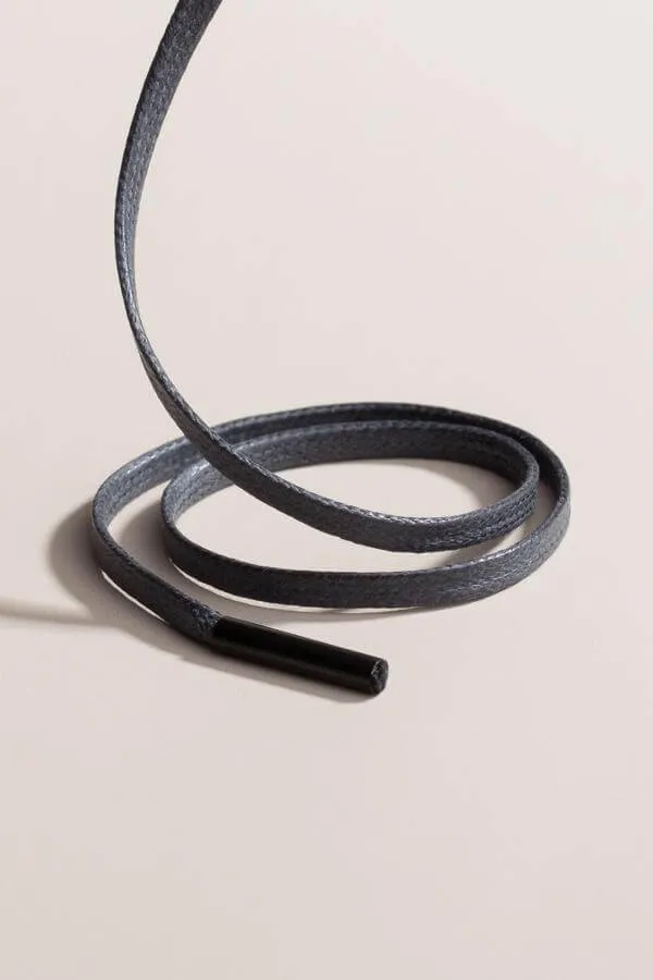 Charcoal | Flat Waxed Shoelaces