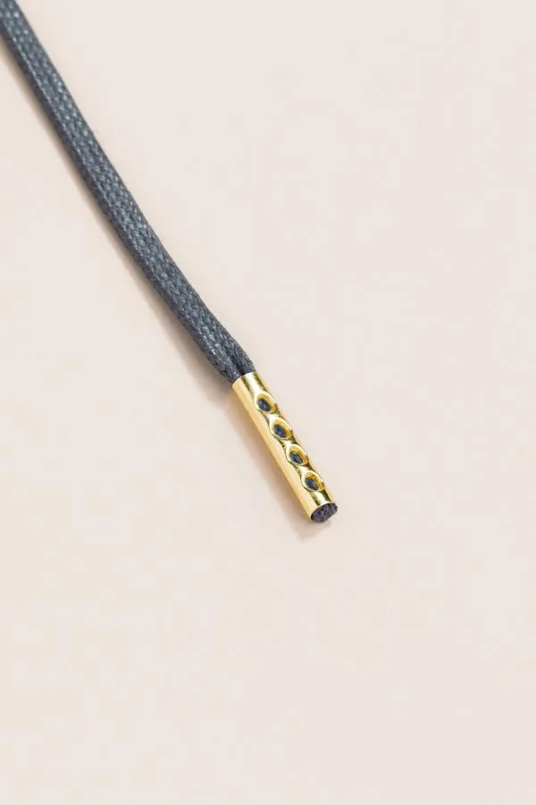 Charcoal | Flat Waxed Shoelaces