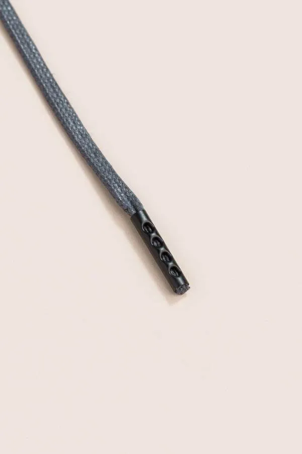 Charcoal | Flat Waxed Shoelaces