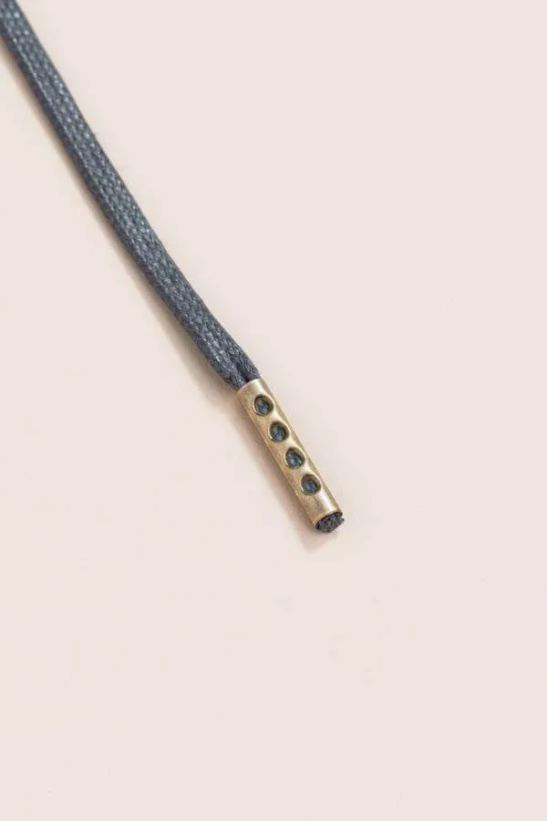 Charcoal | Flat Waxed Shoelaces