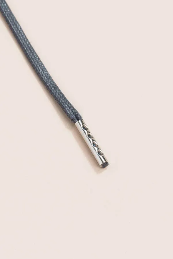 Charcoal | Flat Waxed Shoelaces