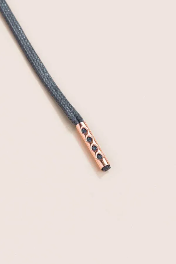 Charcoal | Flat Waxed Shoelaces