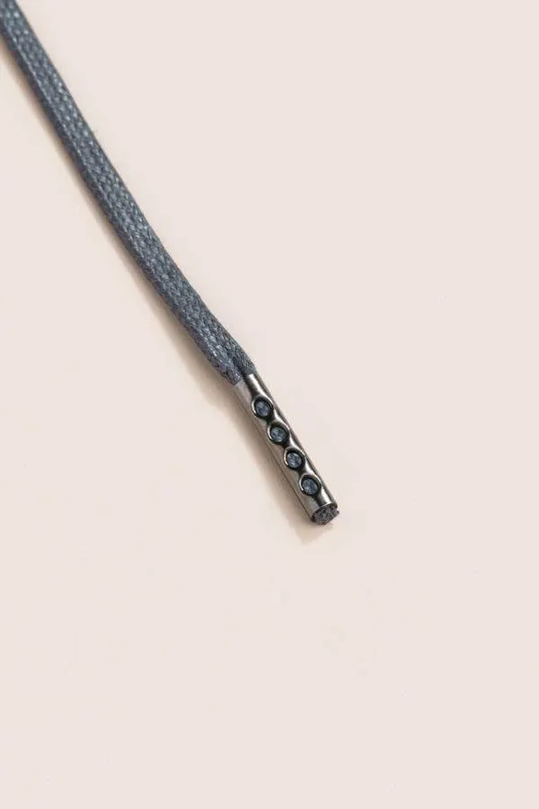 Charcoal | Flat Waxed Shoelaces