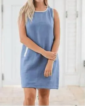 Crew Neck Dress In Denim/Natural | Denim/Natural