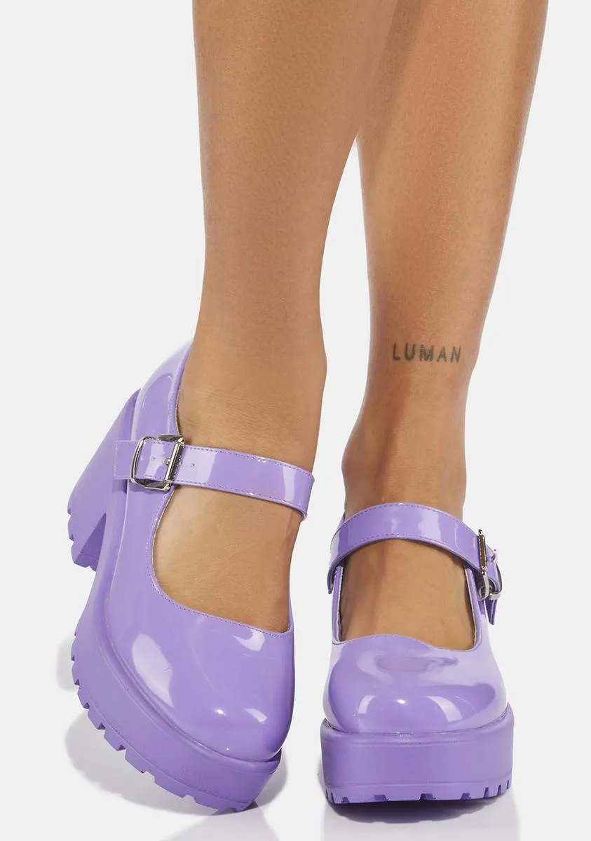 Dark Purple Tira Mary Janes