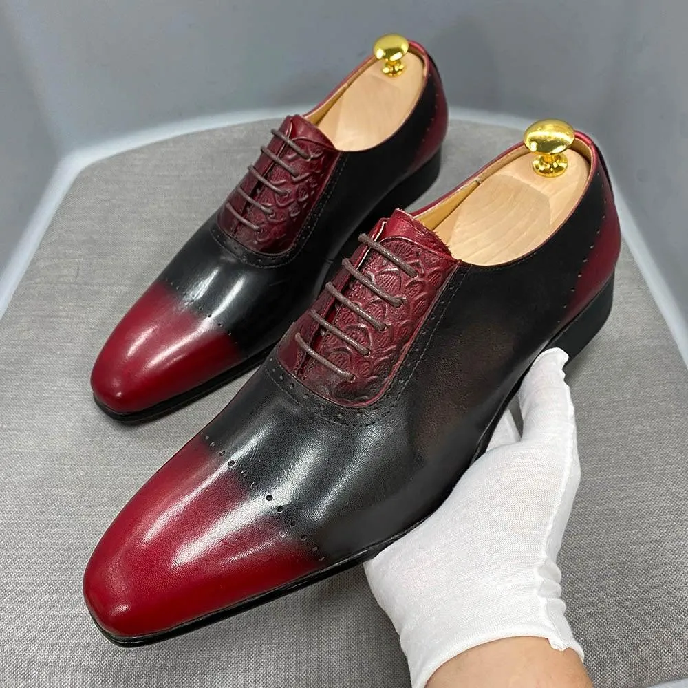 DW Men's Genuine Cow Leather Oxford Shoes