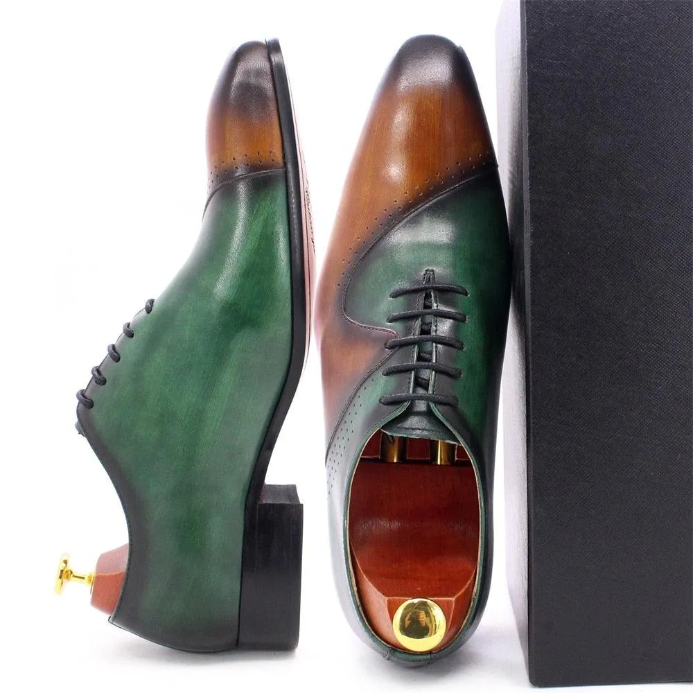 DW Men's Luxury Gradient Cow Leather Dress Shoes