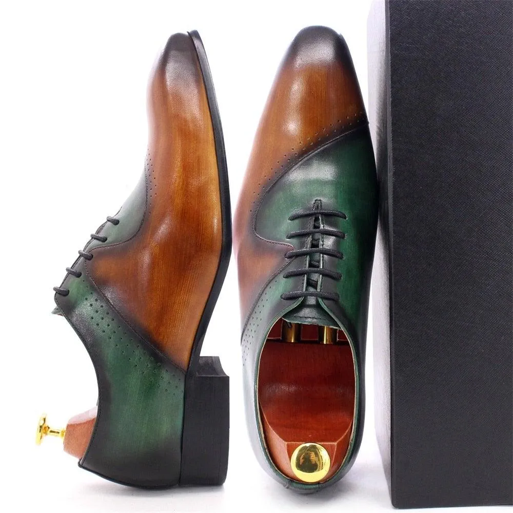 DW Men's Luxury Gradient Cow Leather Dress Shoes