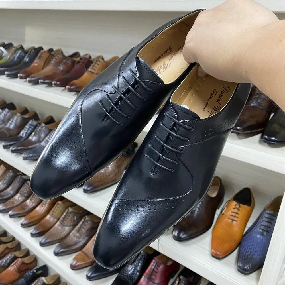 DW Men's Luxury Gradient Cow Leather Dress Shoes