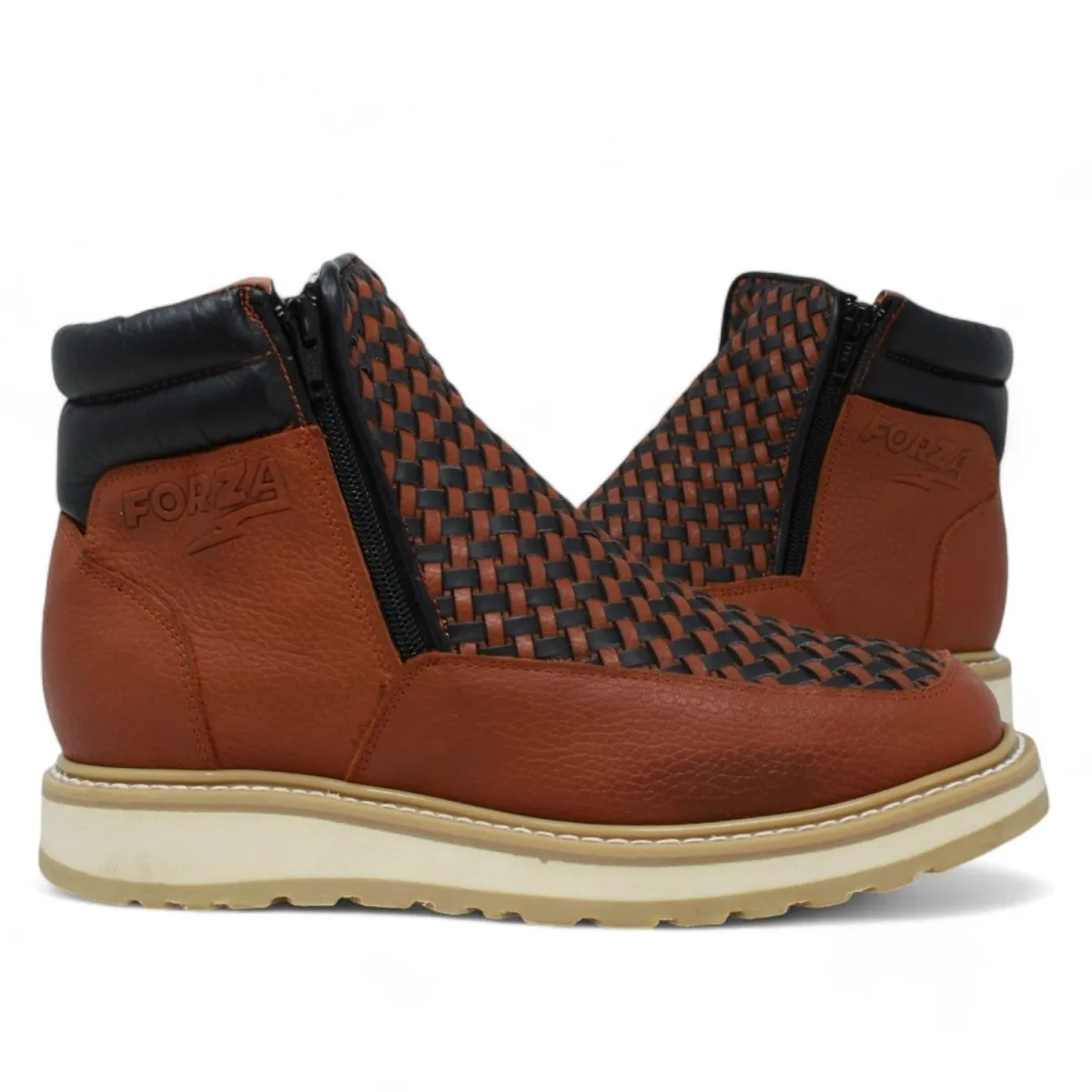 Forza Square Toe Work Boots with Double Zipper