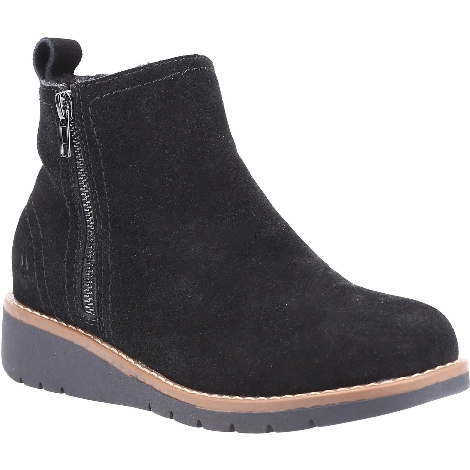 Hush Puppies Womens Libby Suede Boot - Black