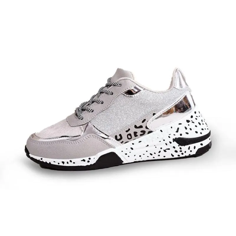 Leopard Print Lace-up Sneakers