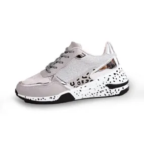 Leopard Print Lace-up Sneakers