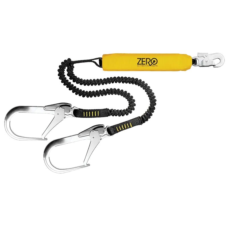 LSZ2W110E - Double elasticated lanyard with snaphook & 110mm scaffold hooks