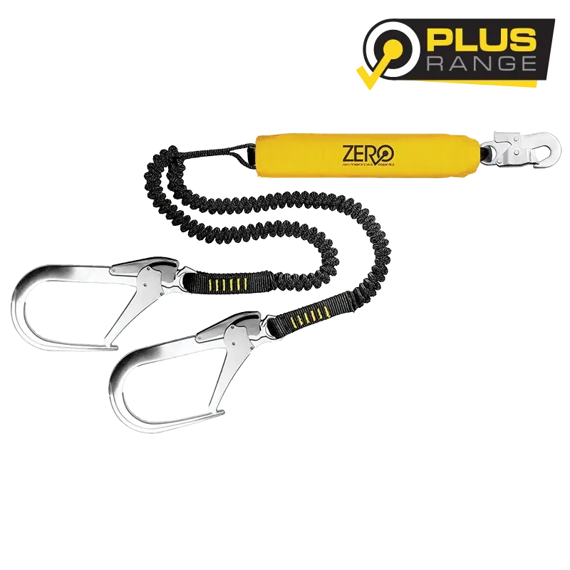 LSZ2W110E - Double elasticated lanyard with snaphook & 110mm scaffold hooks