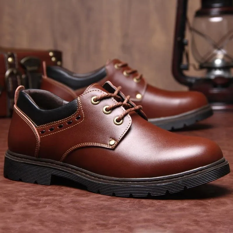 Luxury Men Leather Lace-up Formal Spring Autumn Shoes