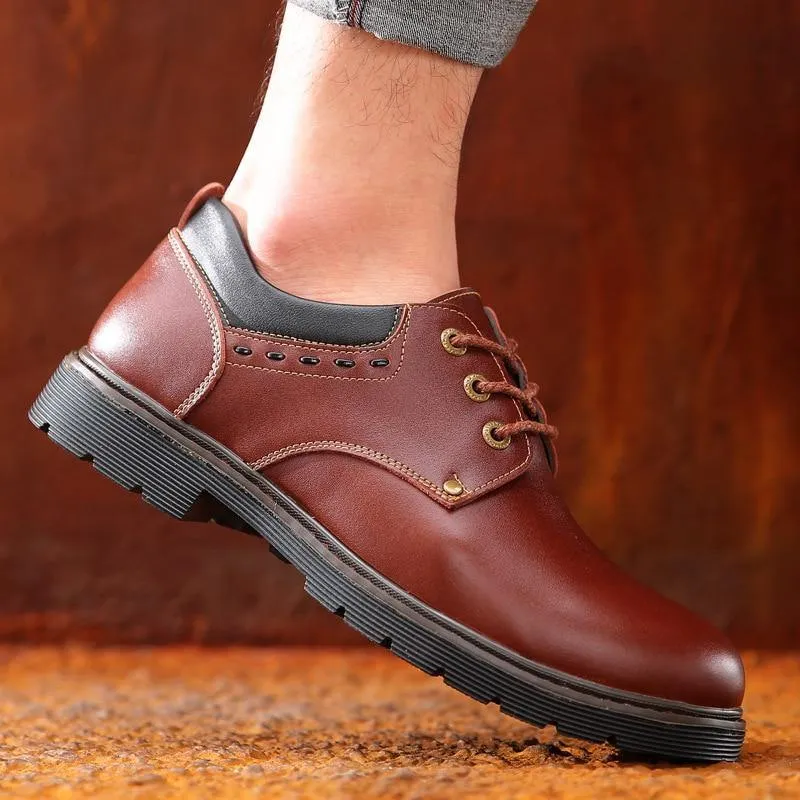 Luxury Men Leather Lace-up Formal Spring Autumn Shoes