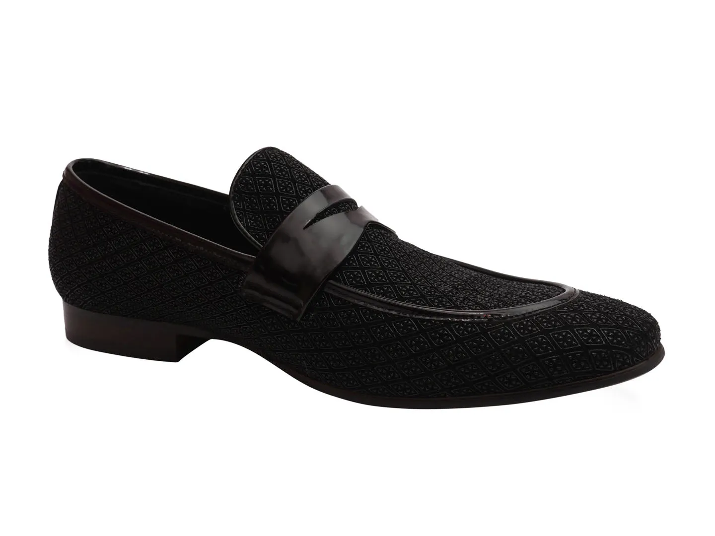 Men Black Printed Loafers