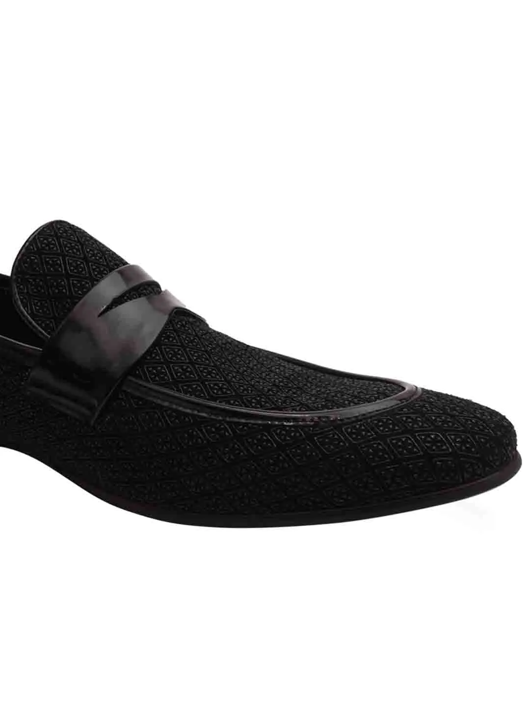 Men Black Printed Loafers