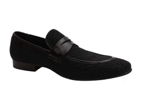 Men Black Printed Loafers