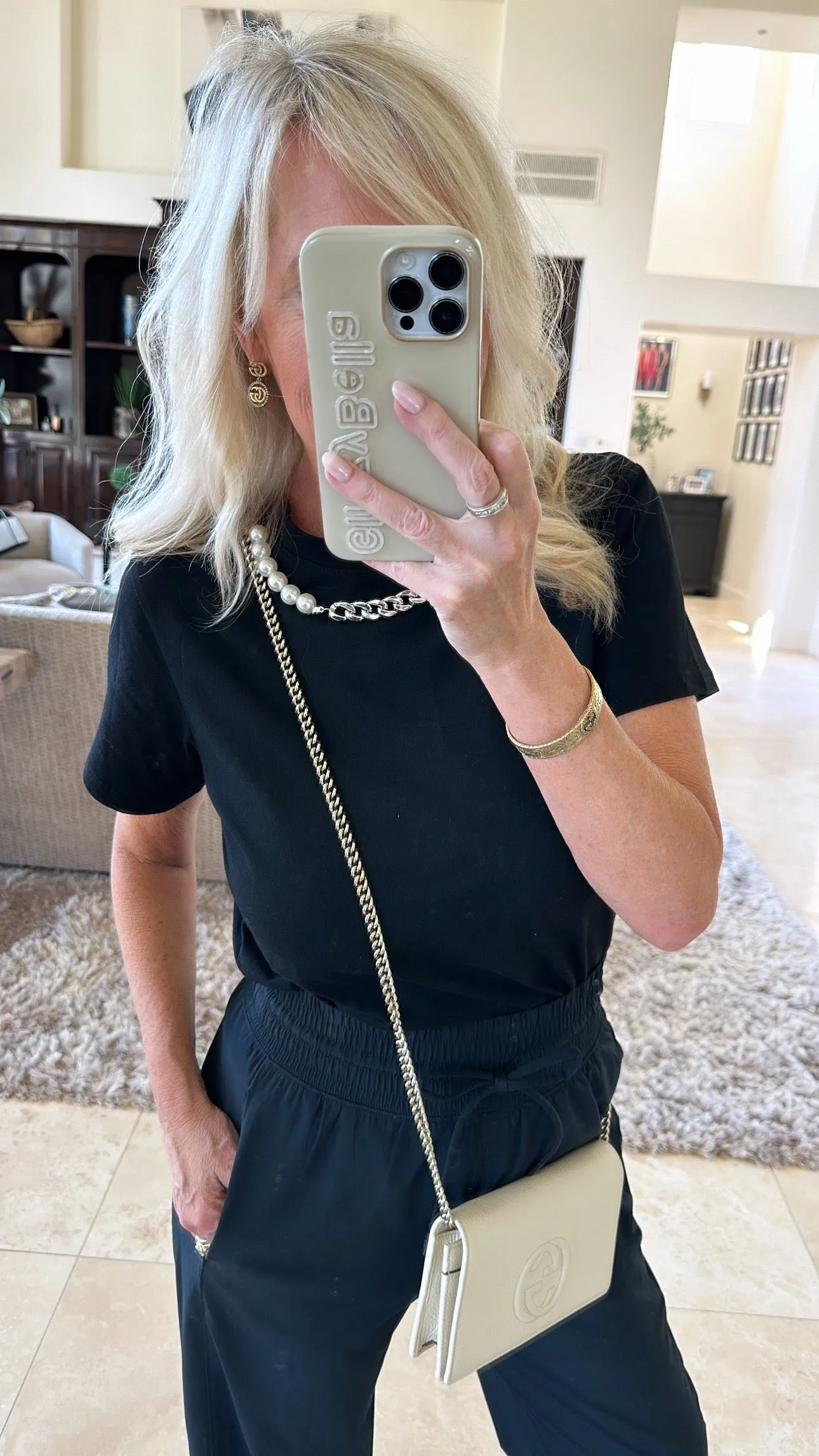 NEW!! Pearl Chain Tee in Black
