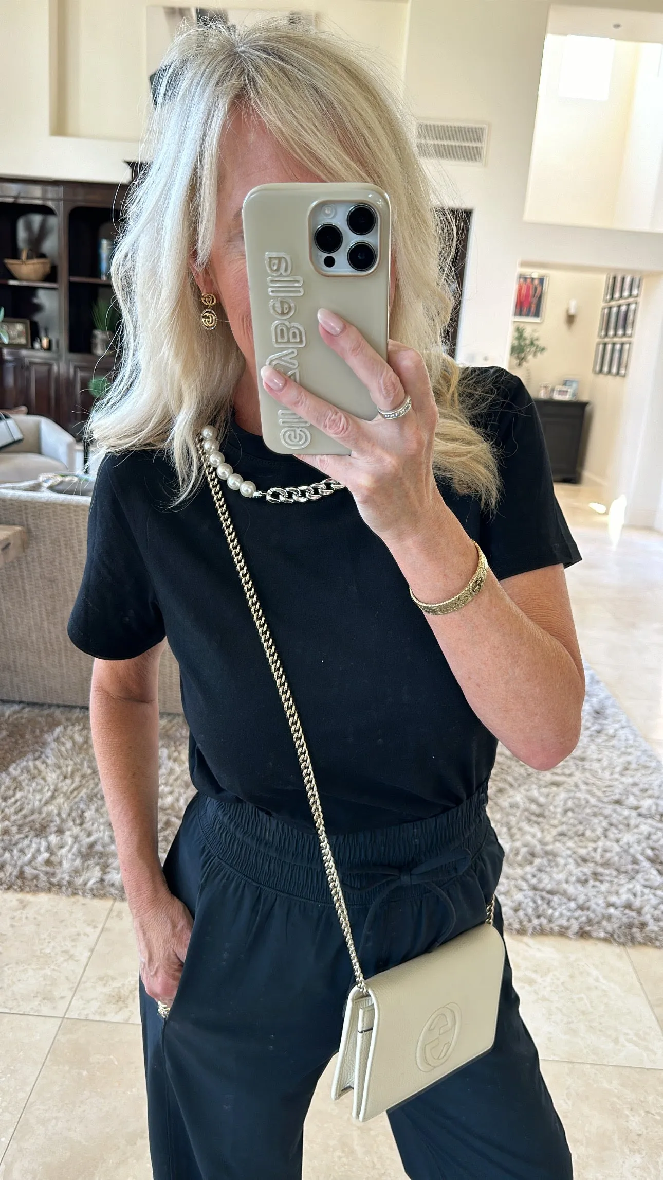 NEW!! Pearl Chain Tee in Black