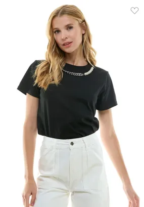 NEW!! Pearl Chain Tee in Black
