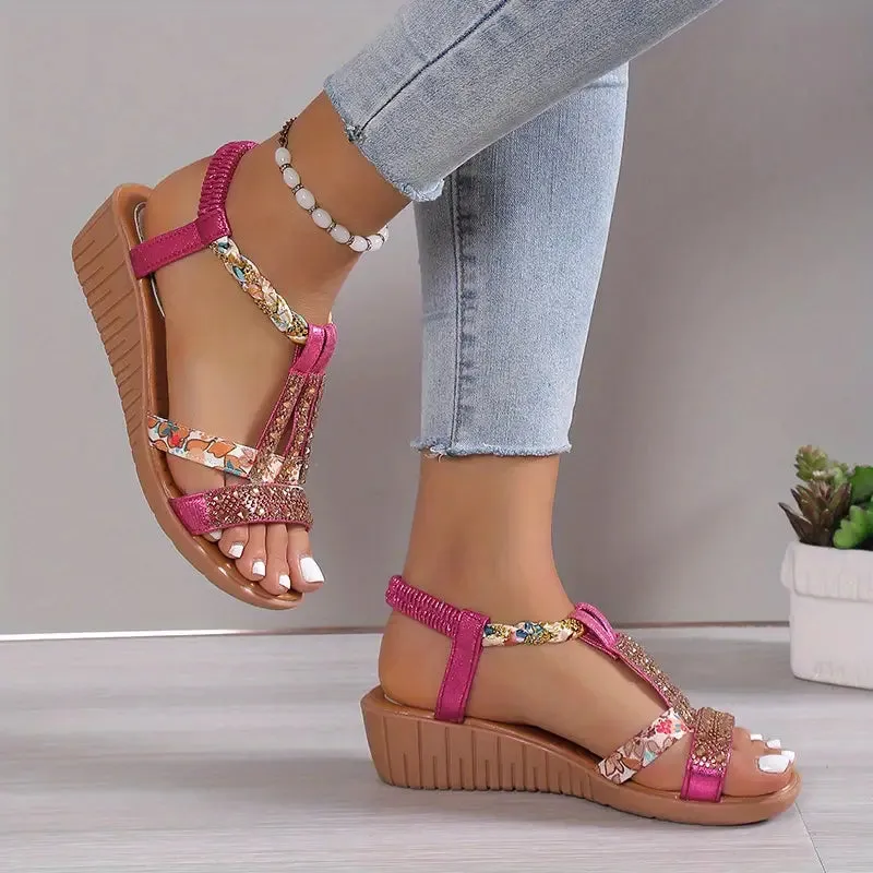 Nille - Boho glam strass gevlochten sleehakken