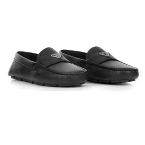 Prada Logo Plaque Slip-On Loafers