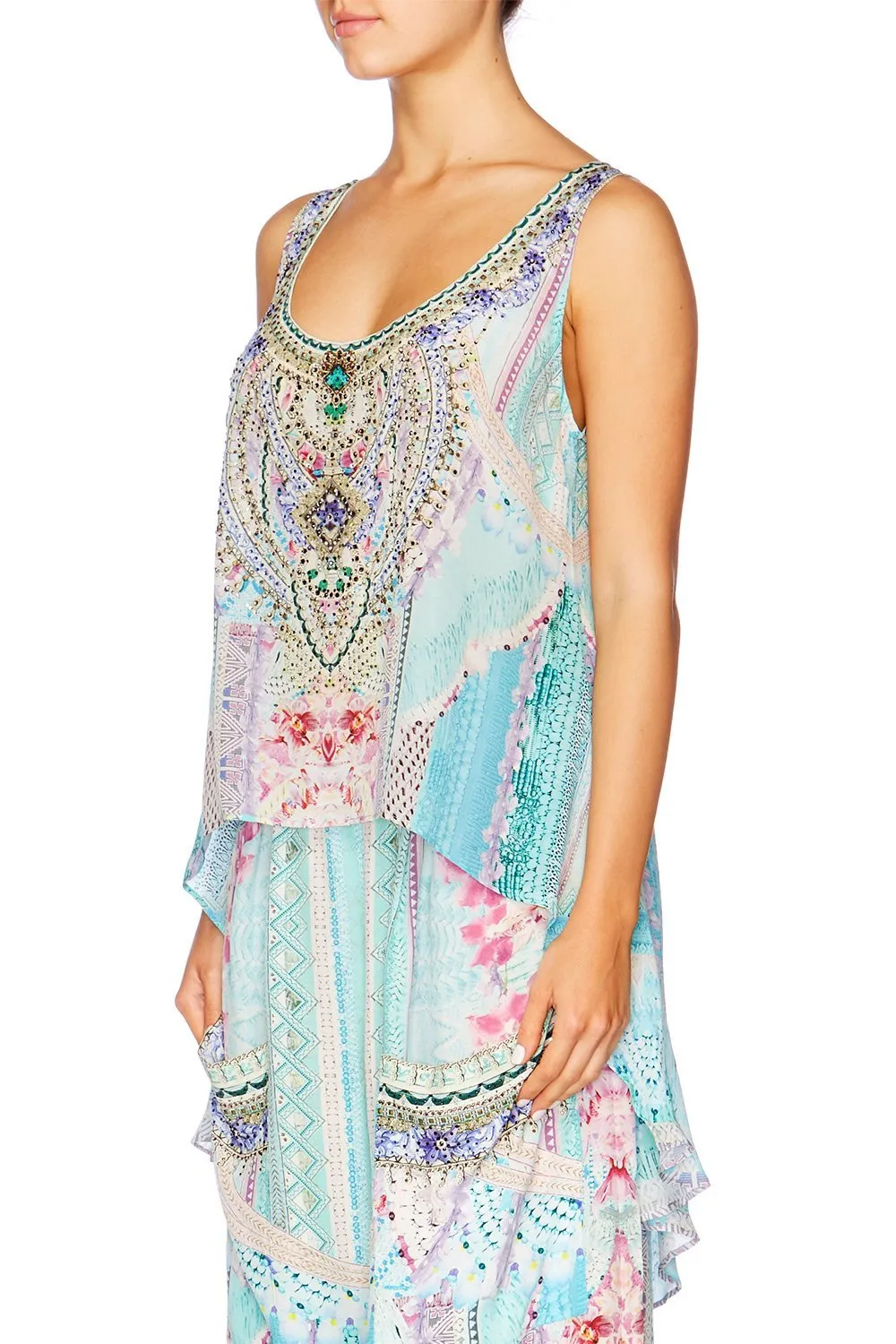 SCOOP NECK TOP WITH LONG BACK GARDEN STATE
