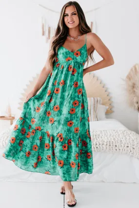 Some Kind Of Wonderful Floral Maxi Dress (Kelly Green)