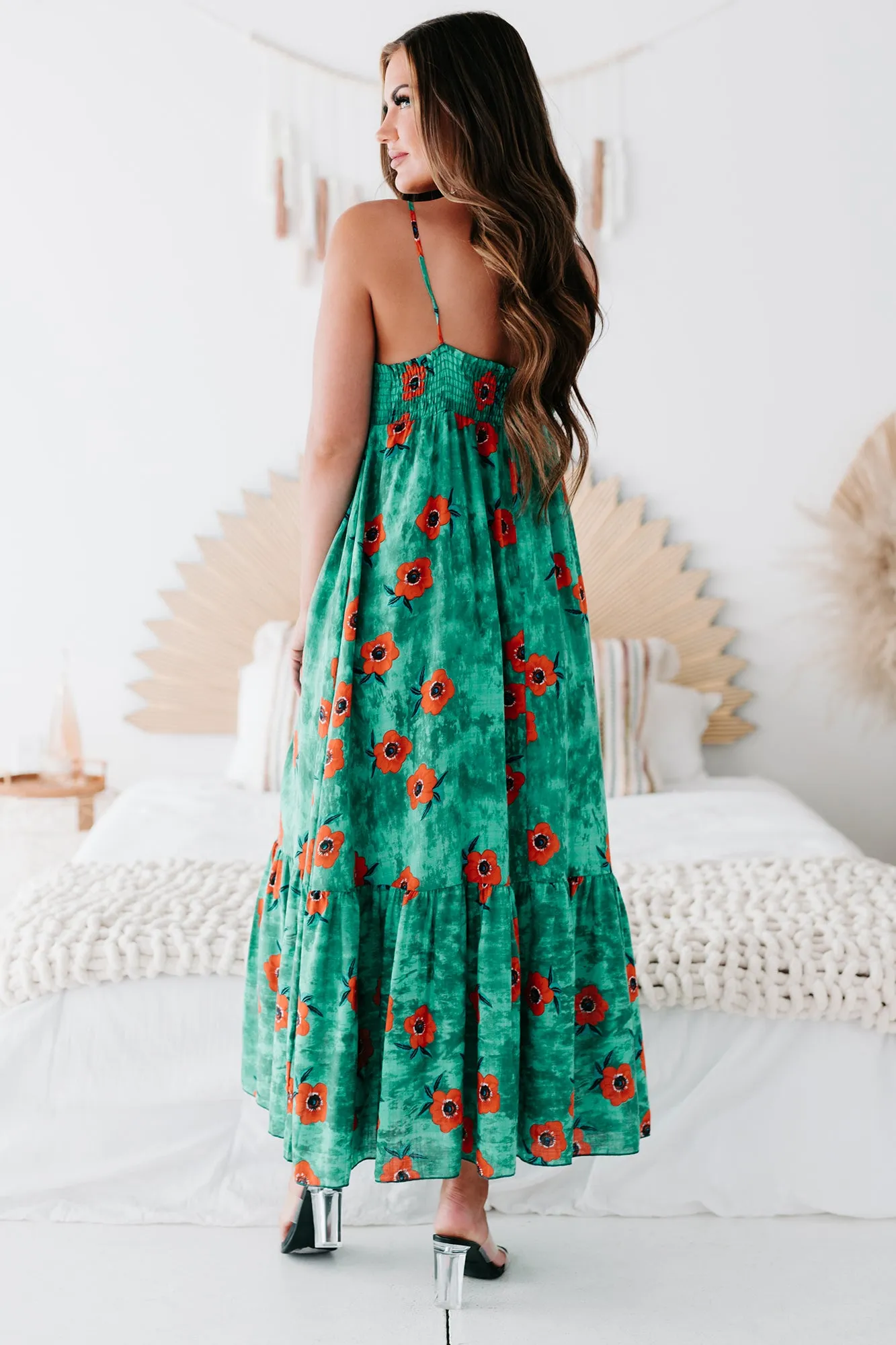 Some Kind Of Wonderful Floral Maxi Dress (Kelly Green)