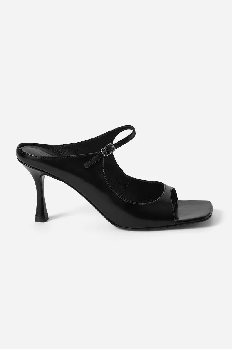 Strappy leather mules