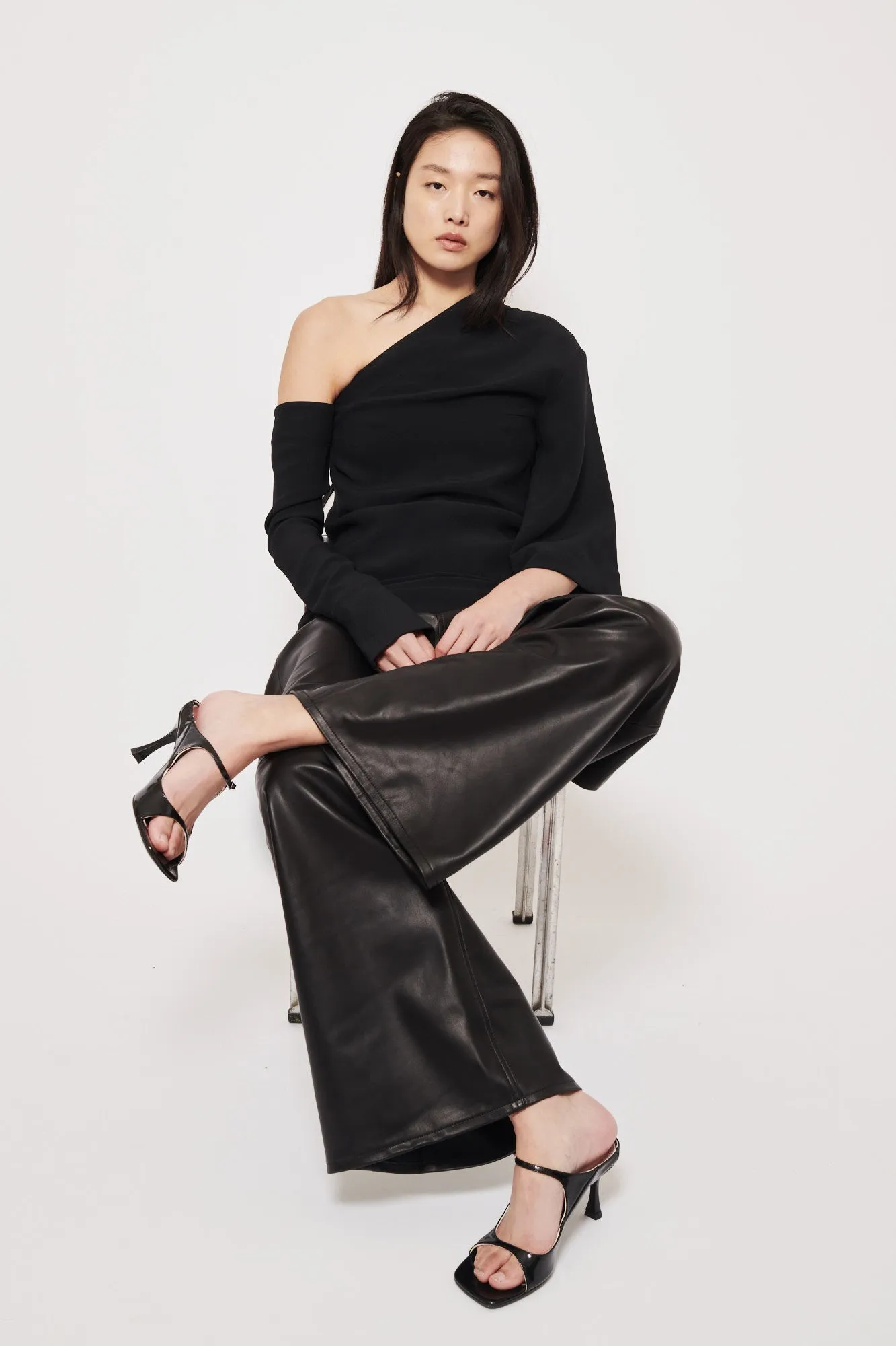 Strappy leather mules