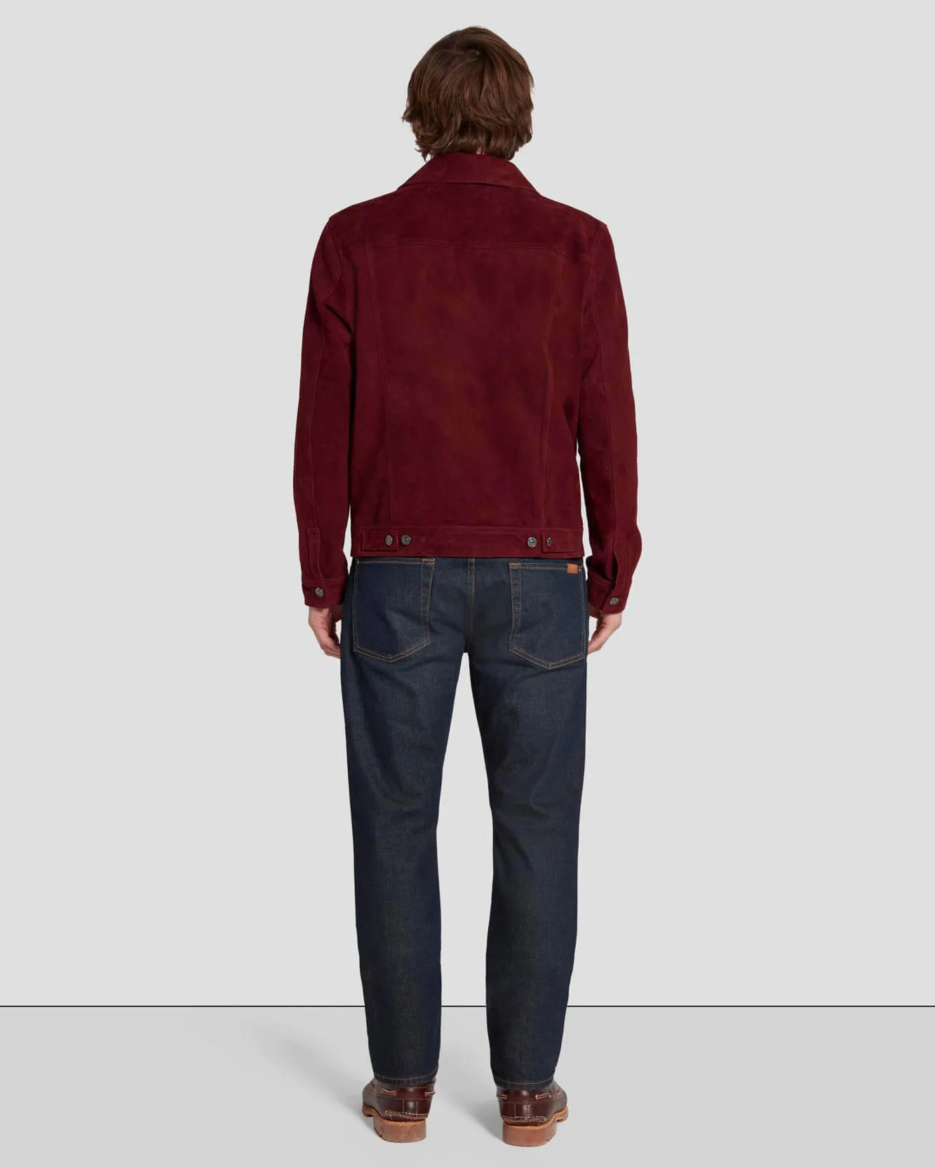 Suede Western Jacket in Burgundy