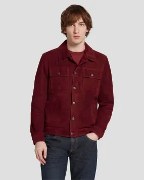 Suede Western Jacket in Burgundy